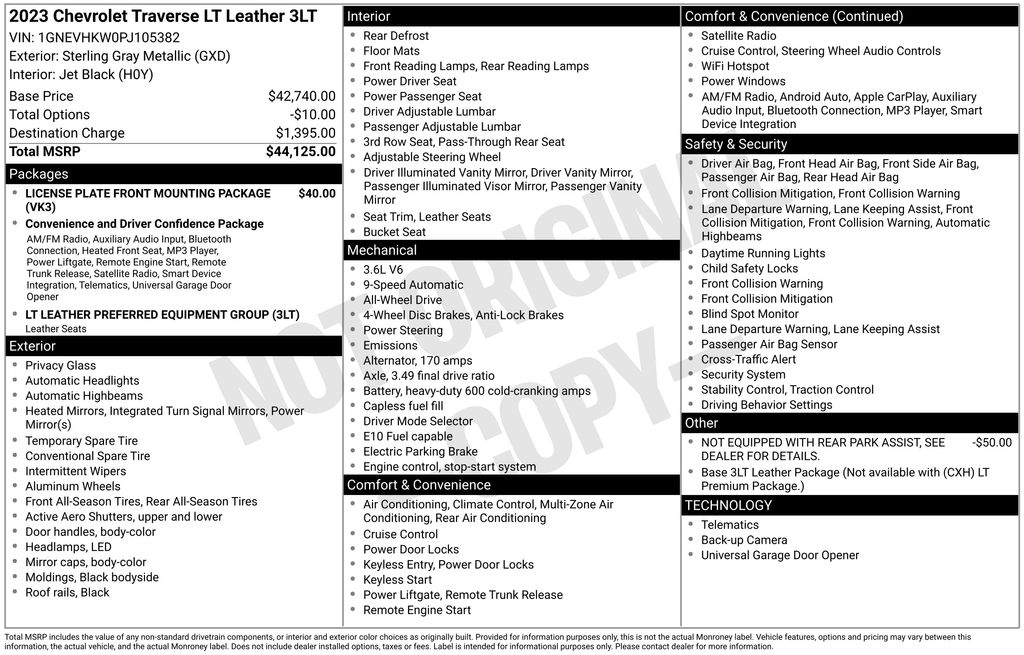 2023 Chevrolet Traverse LT Leather Gray at Carlisle Cadillac Buick GMC