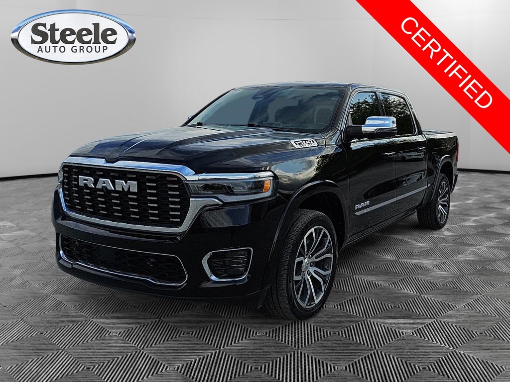 Diamond Black Crystal Pearlcoat 2025 RAM 1500 Tungsten Crew Cab 4WD Pickup Truck Four-Wheel Drive 8-Speed Automatic