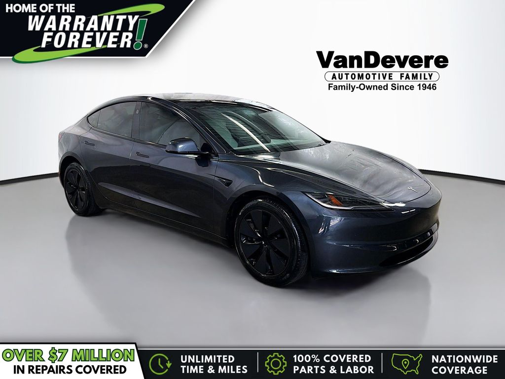 Stealth Gray 2025 Tesla Model 3 Sedan Rear-Wheel Drive 1-Speed Automatic