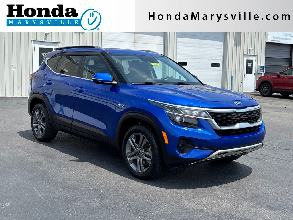 Neptune Blue 2021 Kia Seltos SUV / Crossover All-Wheel Drive Continuously Variable Transmission