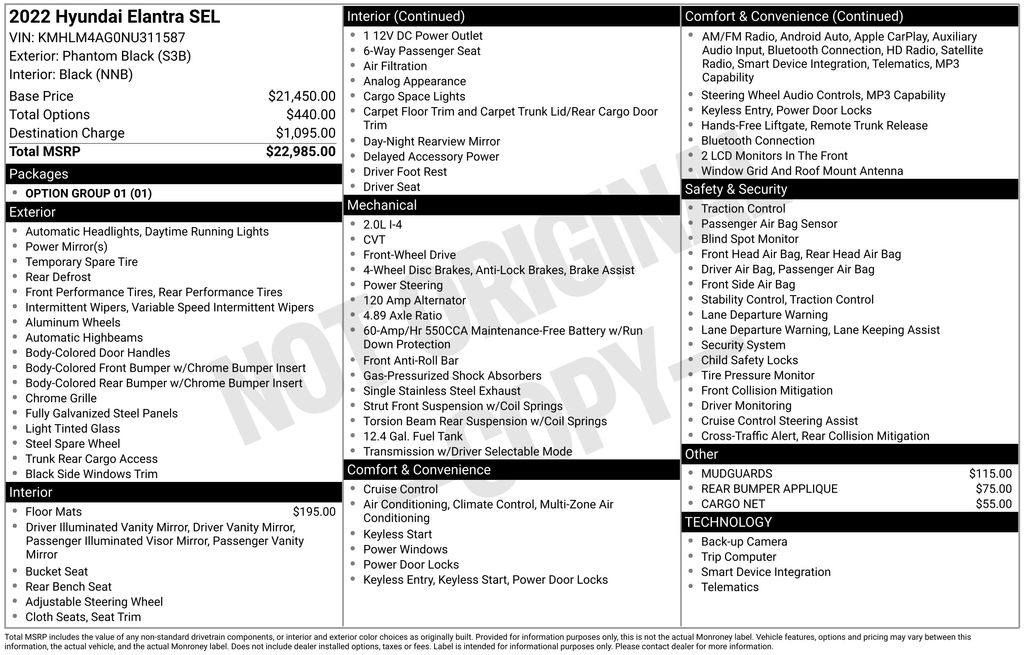 Certified Used 2022 Black Hyundai SEL image 5