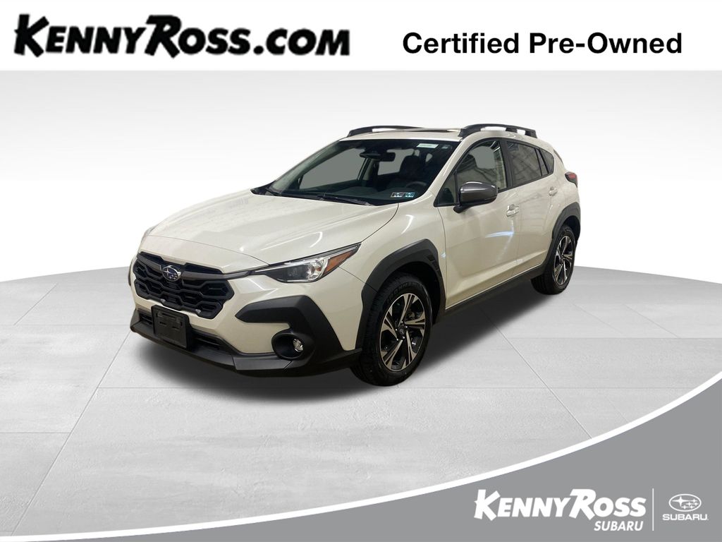 Crystal White Pearl 2024 Subaru Crosstrek Premium AWD SUV / Crossover All-Wheel Drive Continuously Variable Transmission
