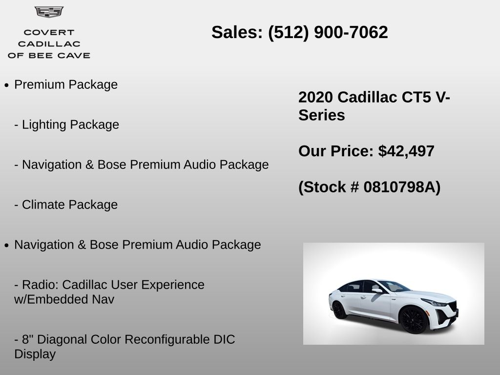 Used Car 2020 Cadillac Ct5  V-series For Sale Under $50,000 In Austin, Texas