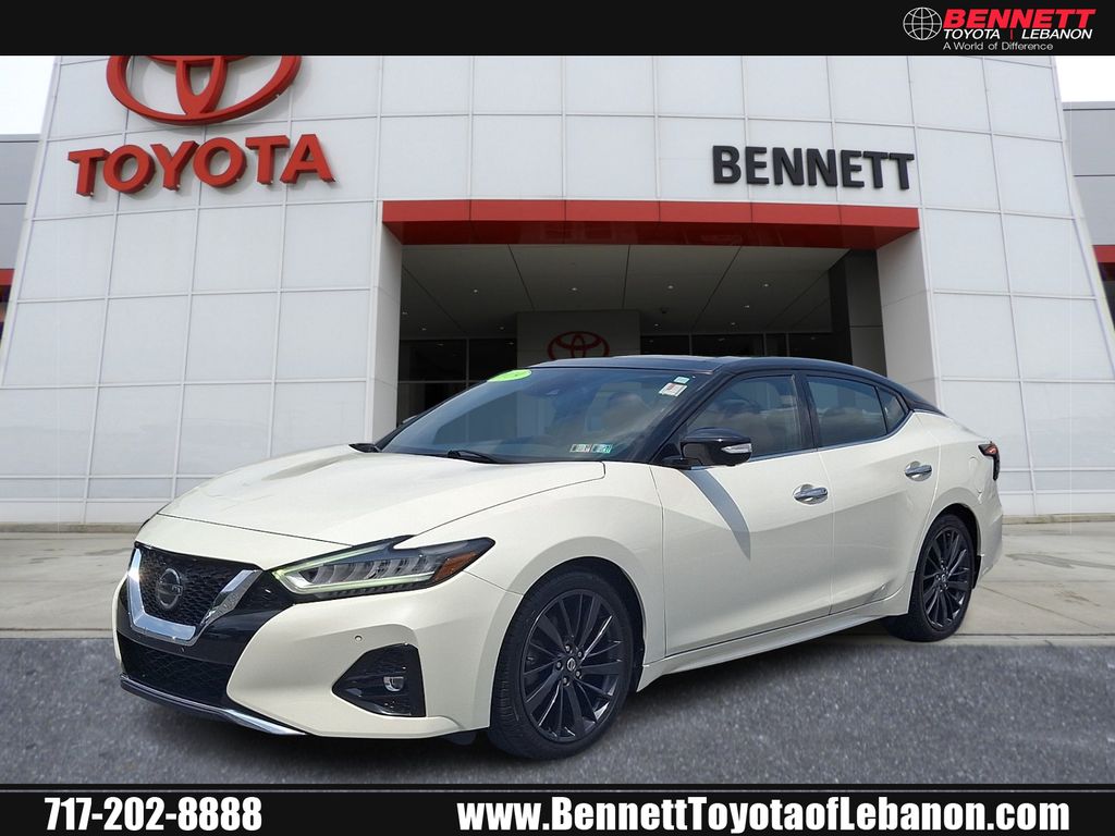 Pearl White 2019 Nissan Maxima Platinum FWD Sedan Front-Wheel Drive Continuously Variable Transmission