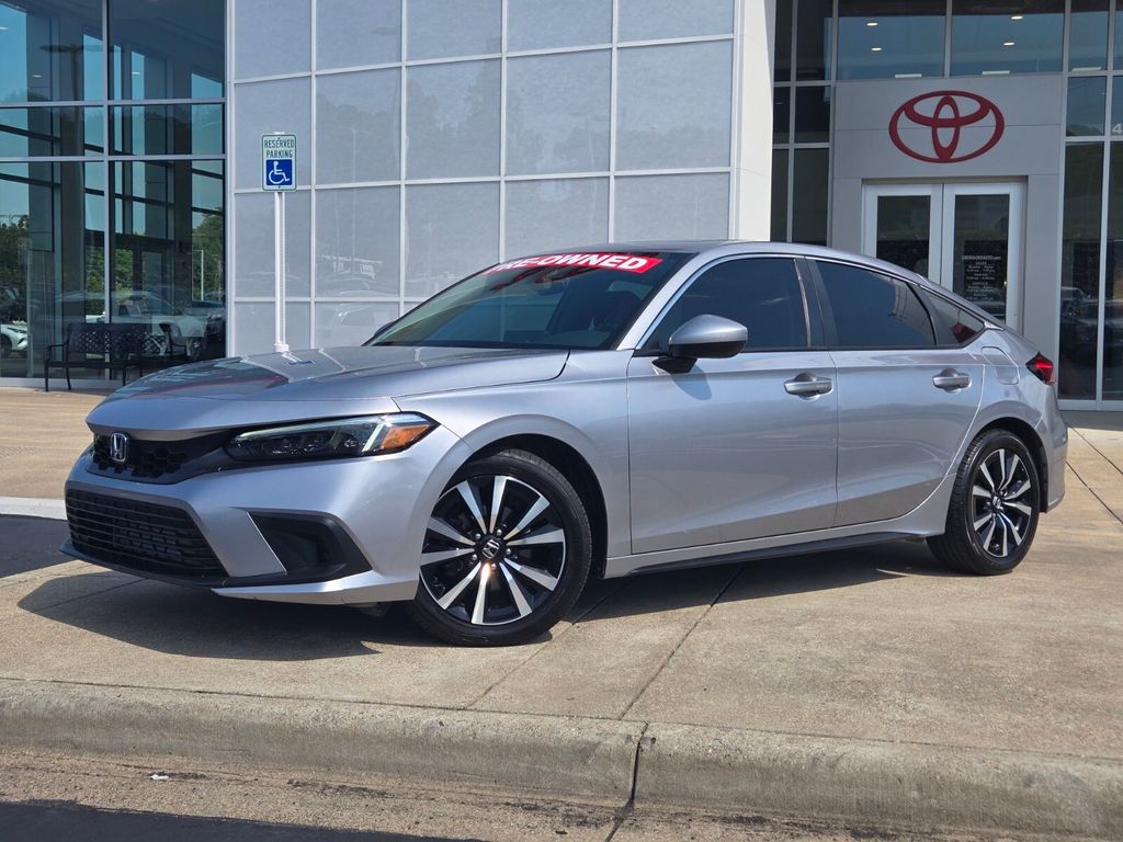 Silver 2022 Honda Civic Hatchback Hatchback Front-Wheel Drive Continuously Variable Transmission