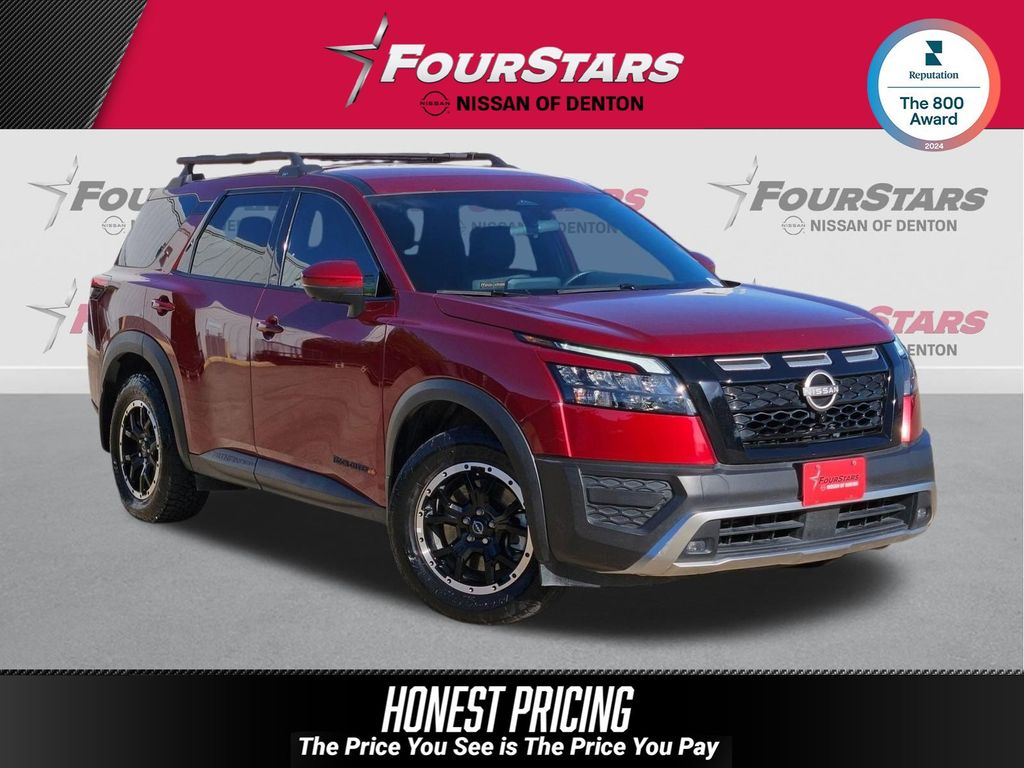 Red (Scarlet Ember Tintcoat) 2023 Nissan Pathfinder Rock Creek 4WD SUV / Crossover All-Wheel Drive 9-Speed Automatic