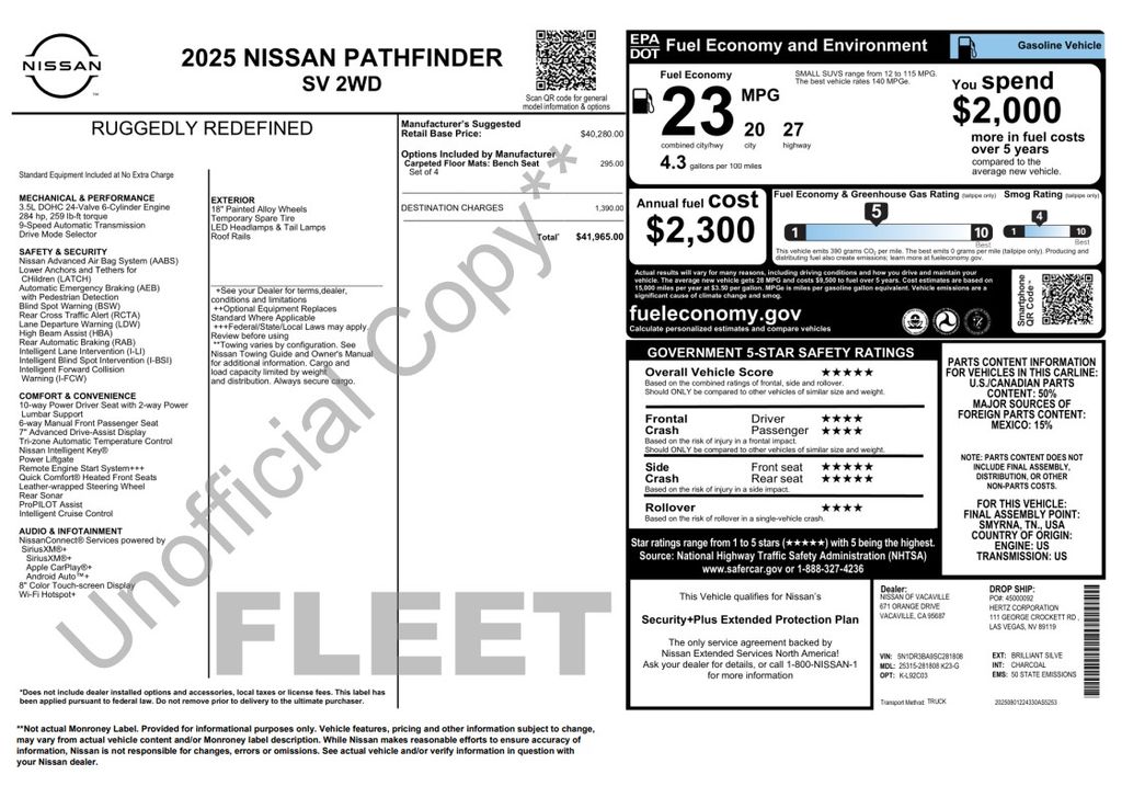 2025 Nissan Pathfinder SV - 1