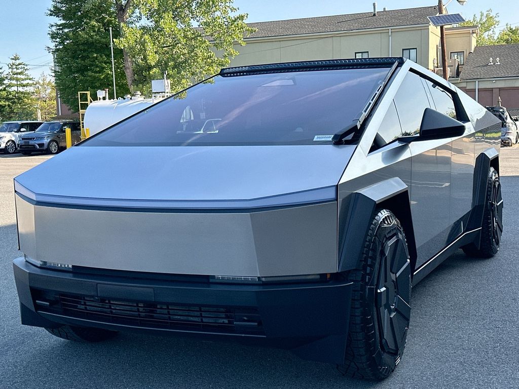 Gray (Stainless Steel) 2024 Tesla Cybertruck Pickup Truck All-Wheel Drive 1-Speed Automatic