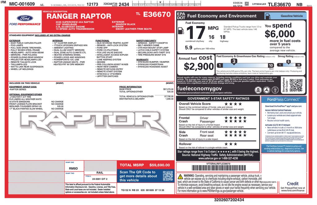 New 2026 Black Ford Raptor image 4