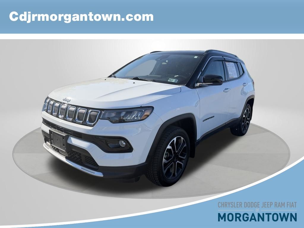 Bright White Clearcoat 2022 Jeep Compass Limited 4WD SUV / Crossover Four-Wheel Drive 9-Speed Automatic