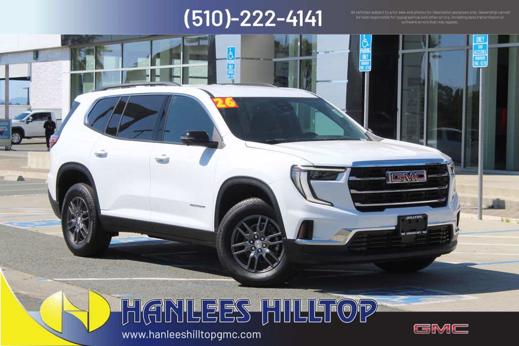 Summit White 2026 GMC Acadia SUV / Crossover Front-Wheel Drive 8-Speed Automatic