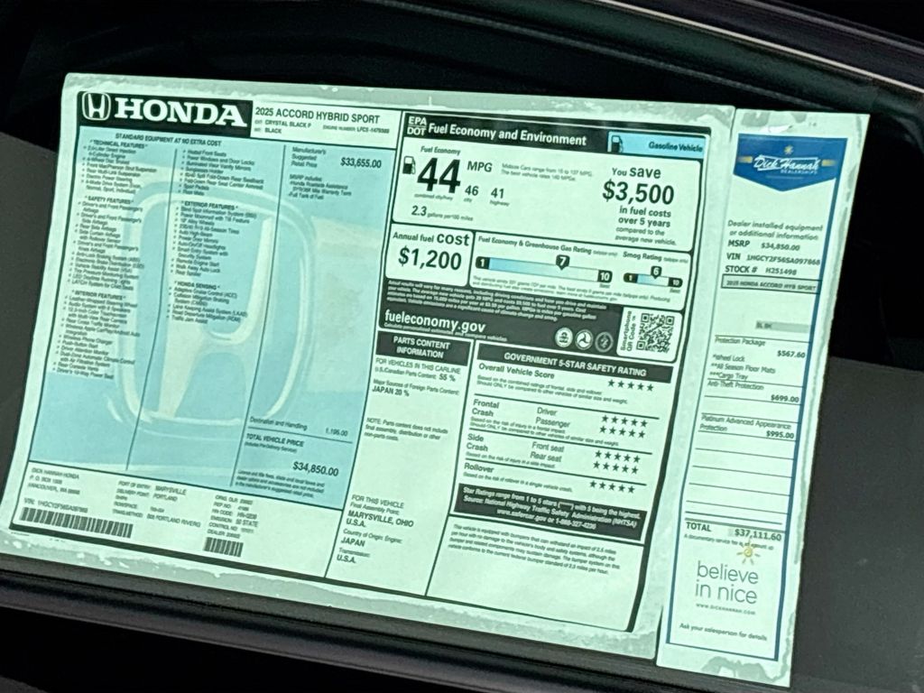 2025 Honda Accord Hybrid Sport