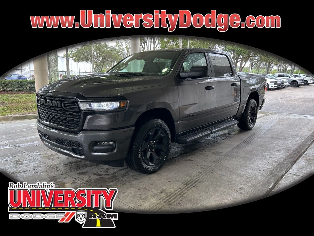 Gray (Granite Crystal Metallic Clearcoat) 2025 RAM 1500 Tradesman Crew Cab 4WD Pickup Truck Four-Wheel Drive 8-Speed Automatic