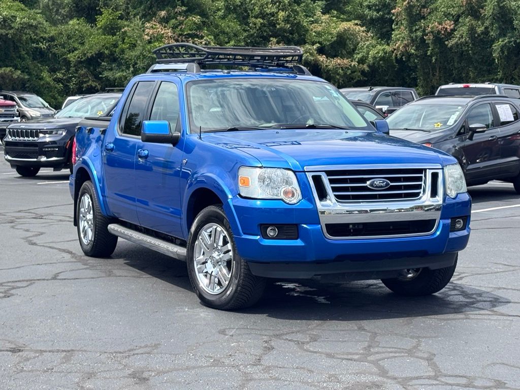 Blue Flame Metallic 2010 Ford Explorer Sport Trac Pickup Truck Four-Wheel Drive 6-Speed Automatic Overdrive