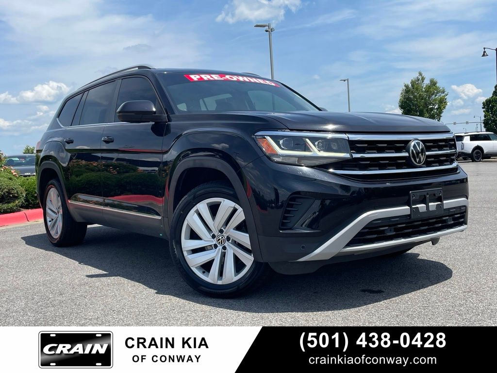 Deep Black Pearl 2021 Volkswagen Atlas V6 SEL FWD SUV / Crossover Front-Wheel Drive 8-Speed Automatic