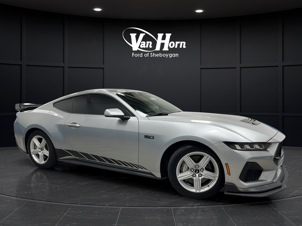 Iconic Silver Metallic 2024 Ford Mustang Coupe Rear-Wheel Drive Automatic