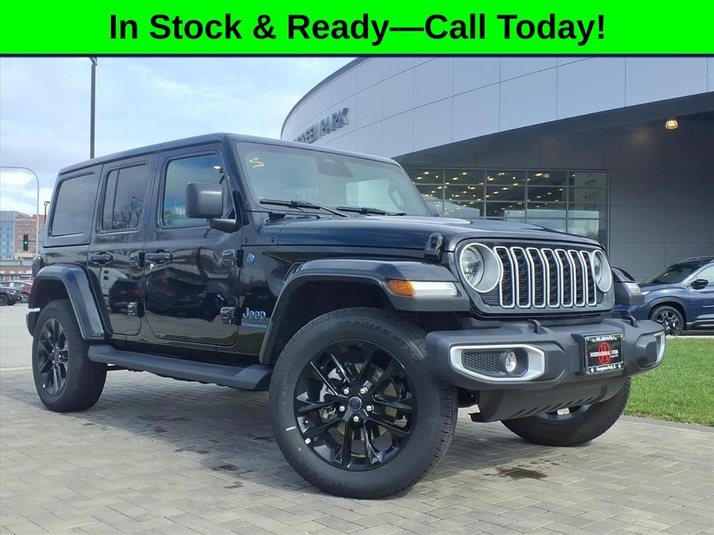 Black Clearcoat 2025 Jeep Wrangler 4xe Sahara 4WD SUV / Crossover Four-Wheel Drive 8-Speed Automatic