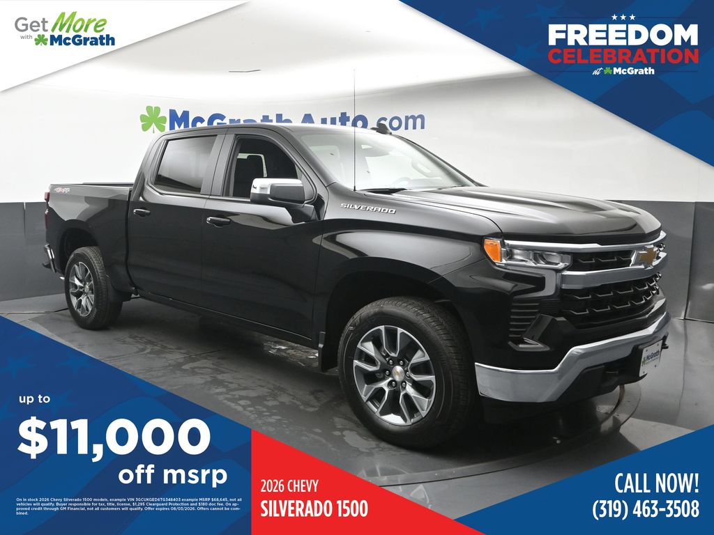 Black 2026 Chevrolet Silverado 1500 Pickup Truck Four-Wheel Drive Automatic