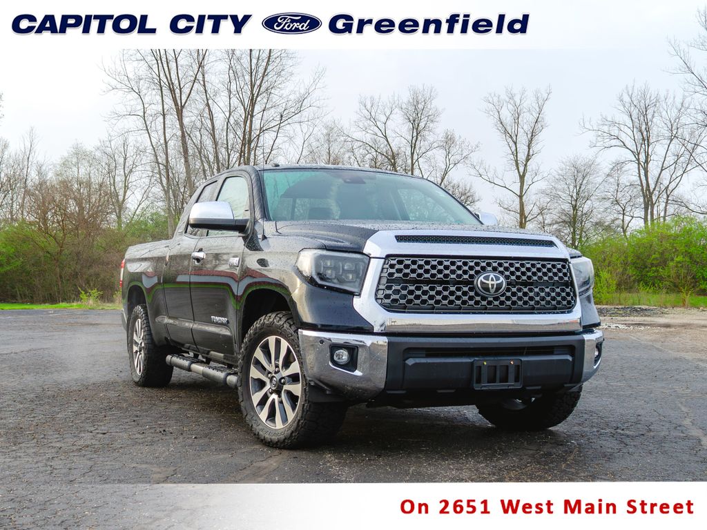 Midnight Black Metallic 2019 Toyota Tundra Limited Double Cab 5.7L 4WD Pickup Truck Four-Wheel Drive 6-Speed Automatic