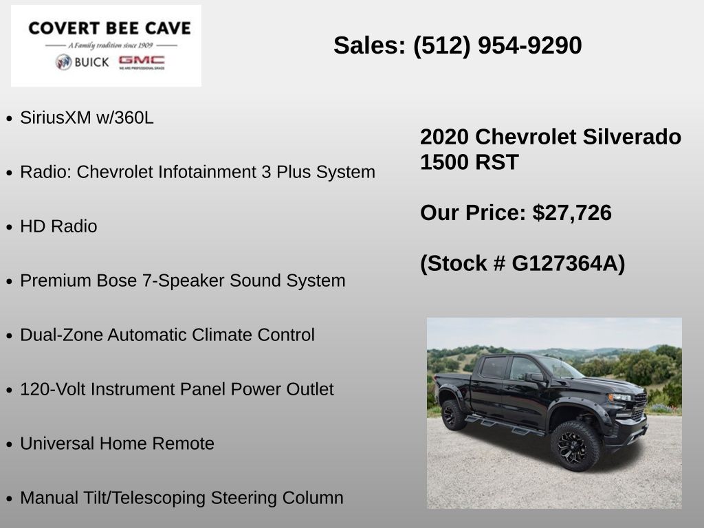 Used Car 2020 Chevrolet Silverado 1500  Rst For Sale Under $30,000 In Austin, Texas