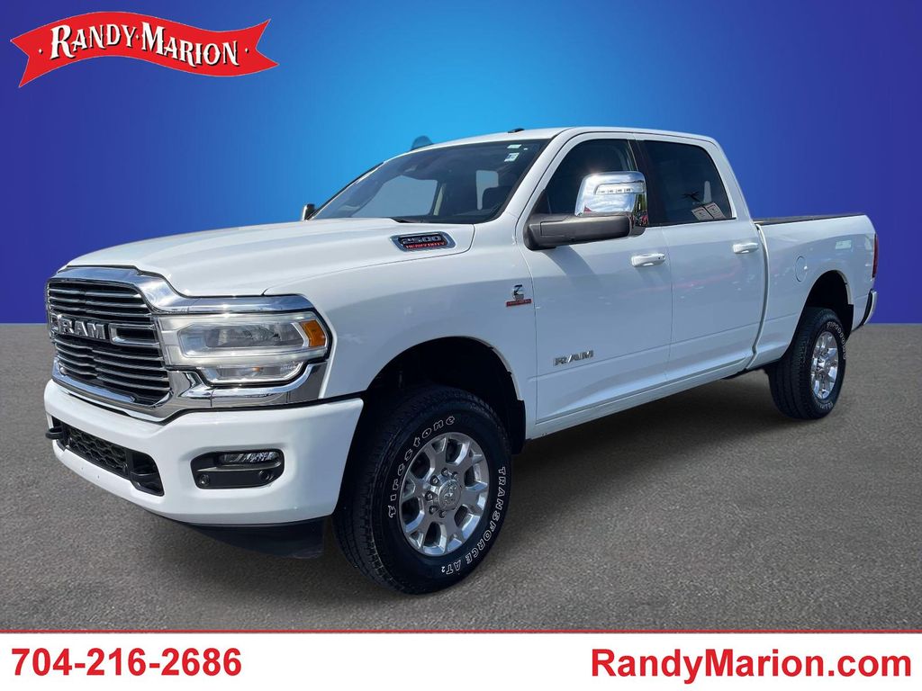 Bright White Clearcoat 2024 RAM 2500 Laramie Crew Cab 4WD Pickup Truck Four-Wheel Drive 6-Speed Automatic