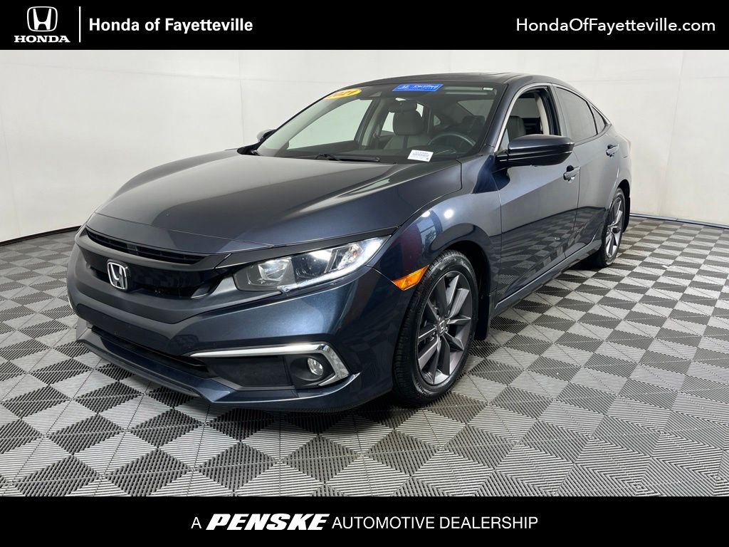 Aegean Blue Metallic 2021 Honda Civic Sedan Front-Wheel Drive Continuously Variable Transmission