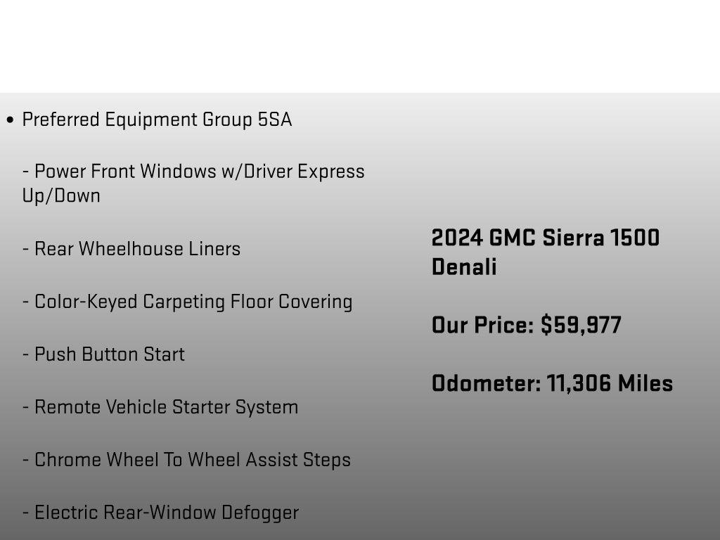 2024 GMC Sierra 1500 Denali White at Carlisle Cadillac Buick GMC