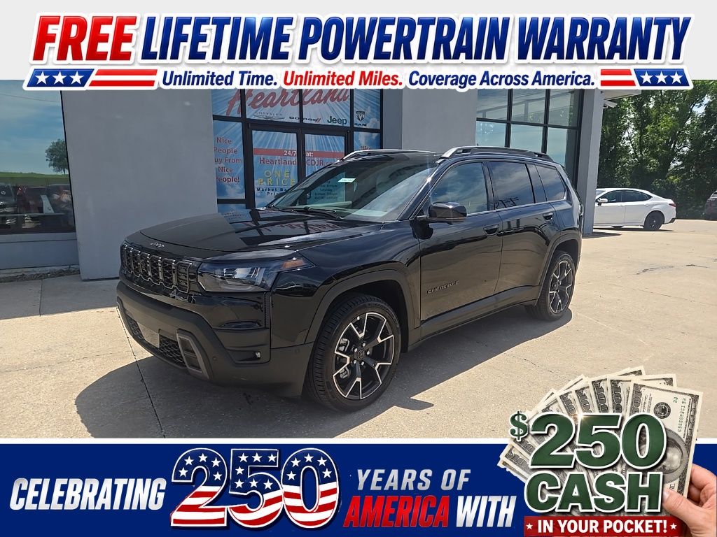 Diamond Black Crystal Pearlcoat 2026 Jeep Cherokee SUV / Crossover Four-Wheel Drive Continuously Variable Transmission