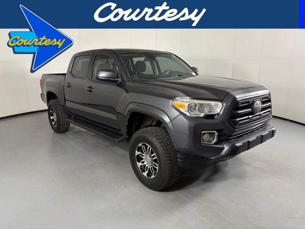 Magnetic Gray Metallic 2018 Toyota Tacoma SR V6 Double Cab 4WD Pickup Truck Four-Wheel Drive 6-Speed Automatic