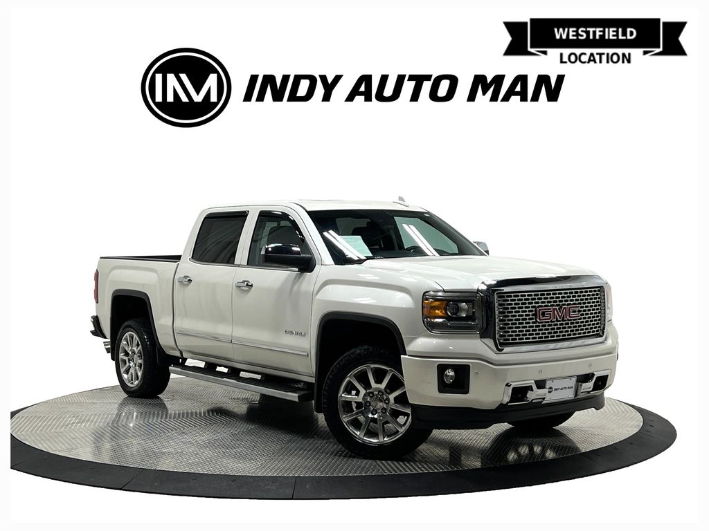 White Diamond Clearcoat 2015 GMC Sierra 1500 Denali Crew Cab 4WD Pickup Truck Four-Wheel Drive 8-Speed Automatic Overdrive