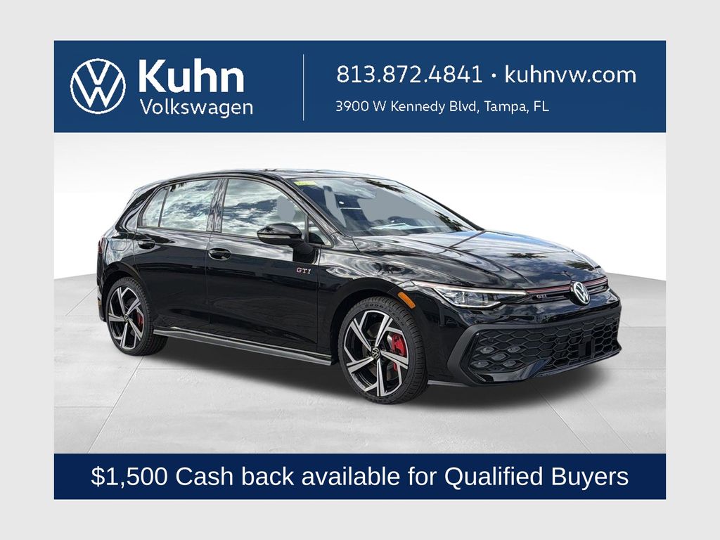 Mythos Black Metallic 2026 Volkswagen Golf GTI Hatchback Front-Wheel Drive 7-Speed Dual Clutch