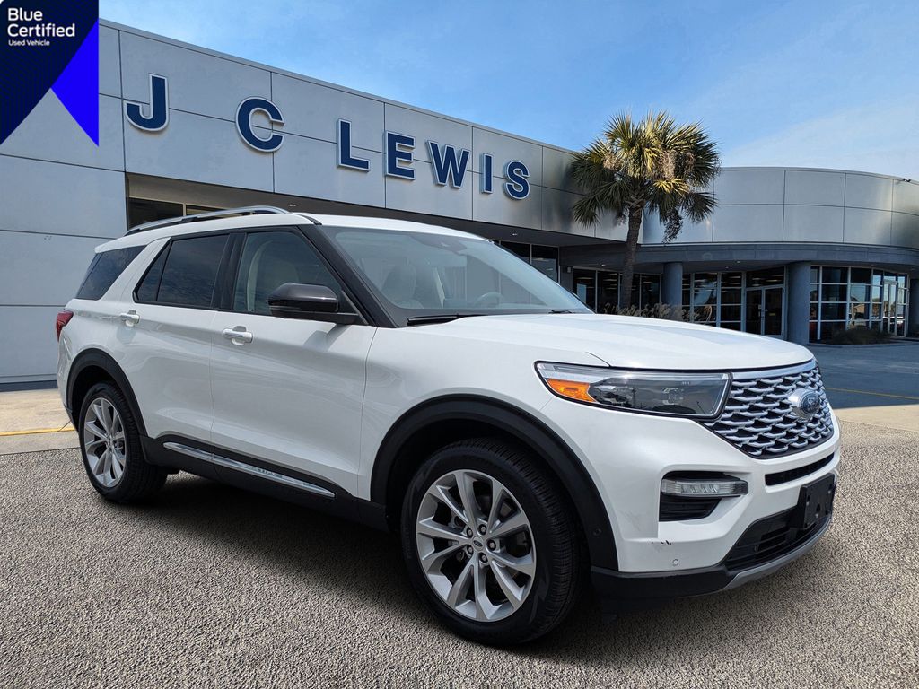 Star White Metallic Tri-Coat 2021 Ford Explorer Platinum AWD SUV / Crossover All-Wheel Drive Automatic