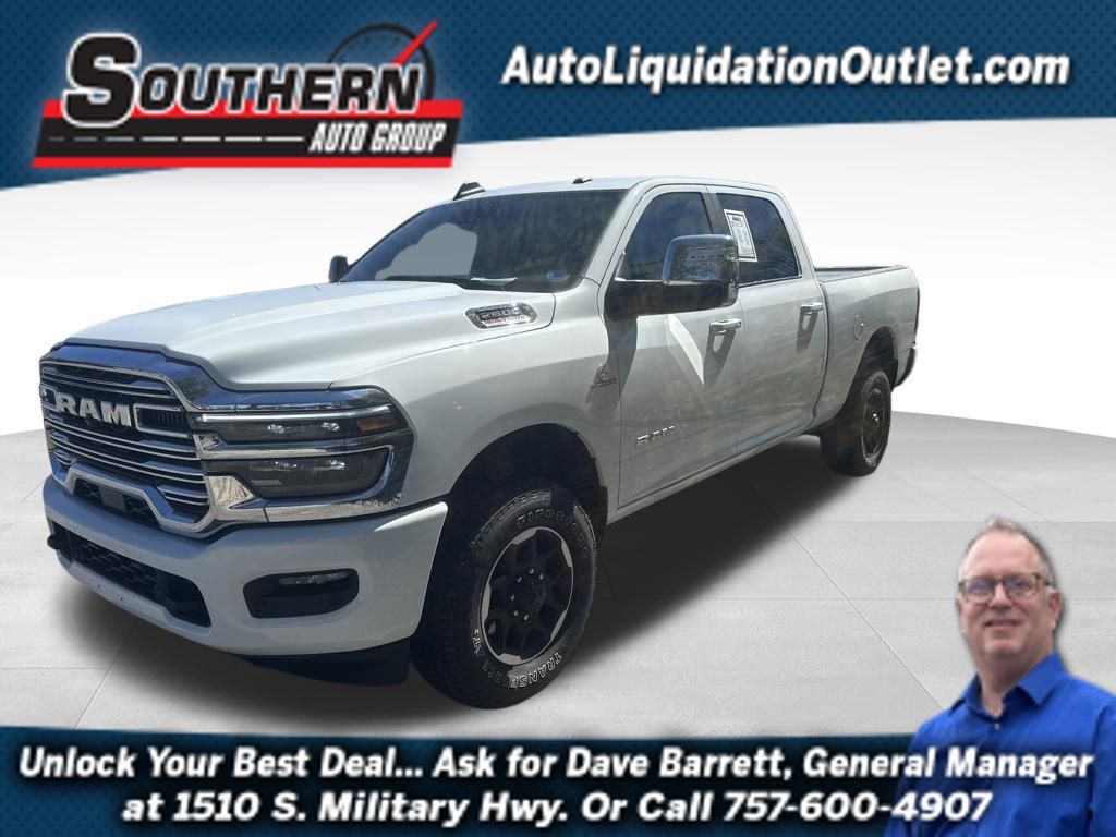 Bright White Clearcoat 2026 RAM 2500 Laramie Crew Cab 4WD Pickup Truck Four-Wheel Drive 8-Speed Automatic