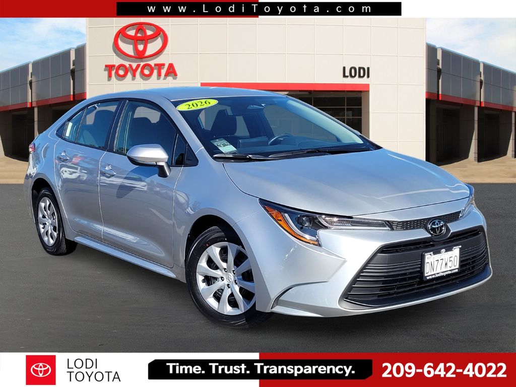 Classic Silver Metallic 2026 Toyota Corolla LE FWD Sedan Front-Wheel Drive Continuously Variable Transmission