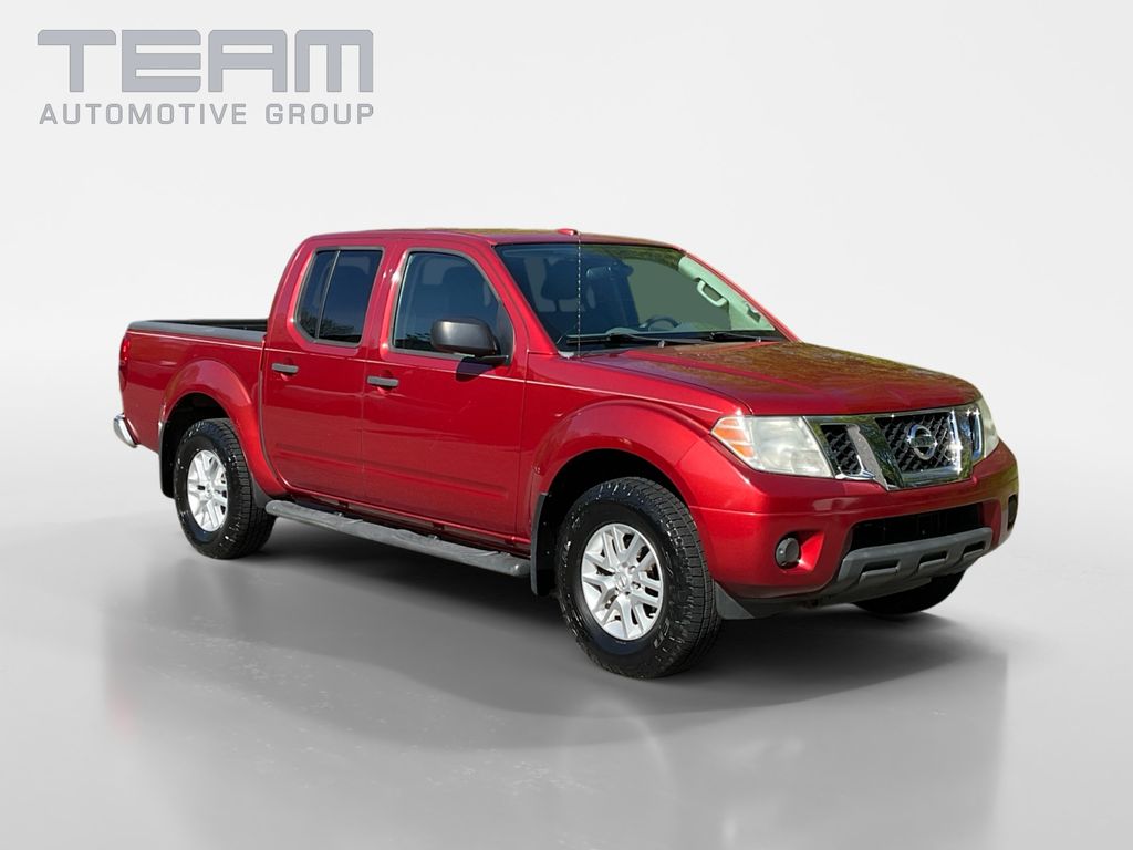 Lava Red 2015 Nissan Frontier SV Crew Cab 4WD Pickup Truck Four-Wheel Drive 5-Speed Automatic Overdrive