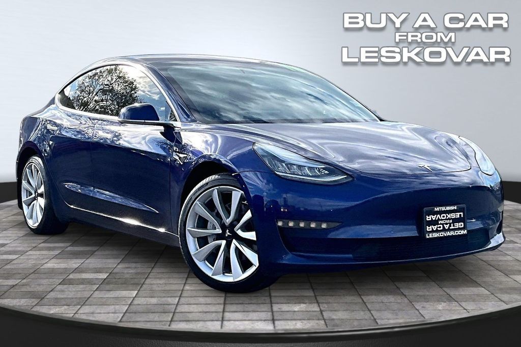 Deep Blue Metallic 2018 Tesla Model 3 Long Range AWD Sedan All-Wheel Drive 1-Speed Automatic