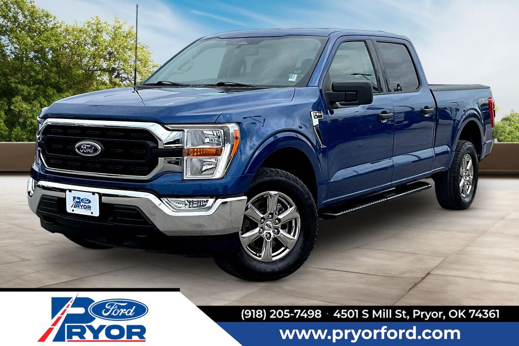 Blue Metallic 2022 Ford F-150 Pickup Truck Four-Wheel Drive Automatic