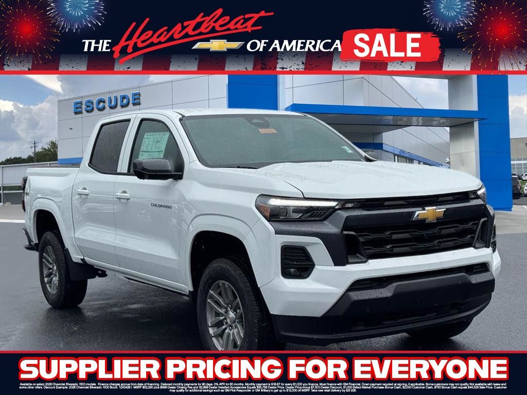 Summit White 2026 Chevrolet Colorado Pickup Truck Four-Wheel Drive 8-Speed Automatic