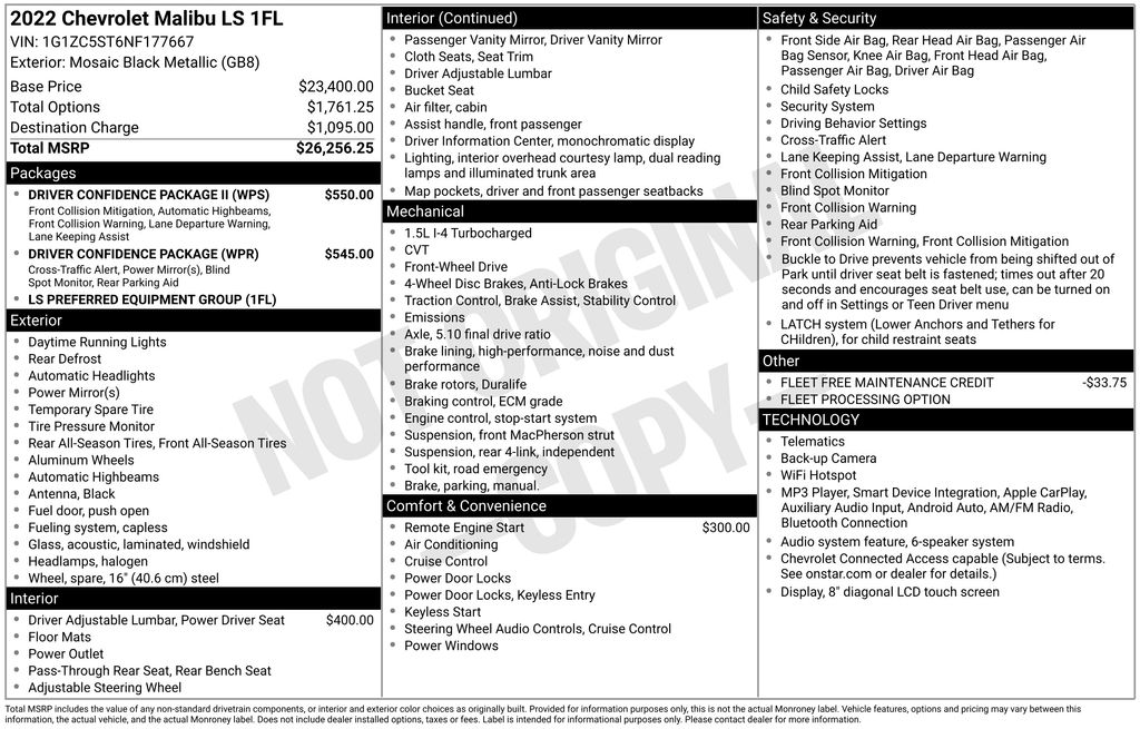 Used 2022 Chevrolet Malibu Sedan
