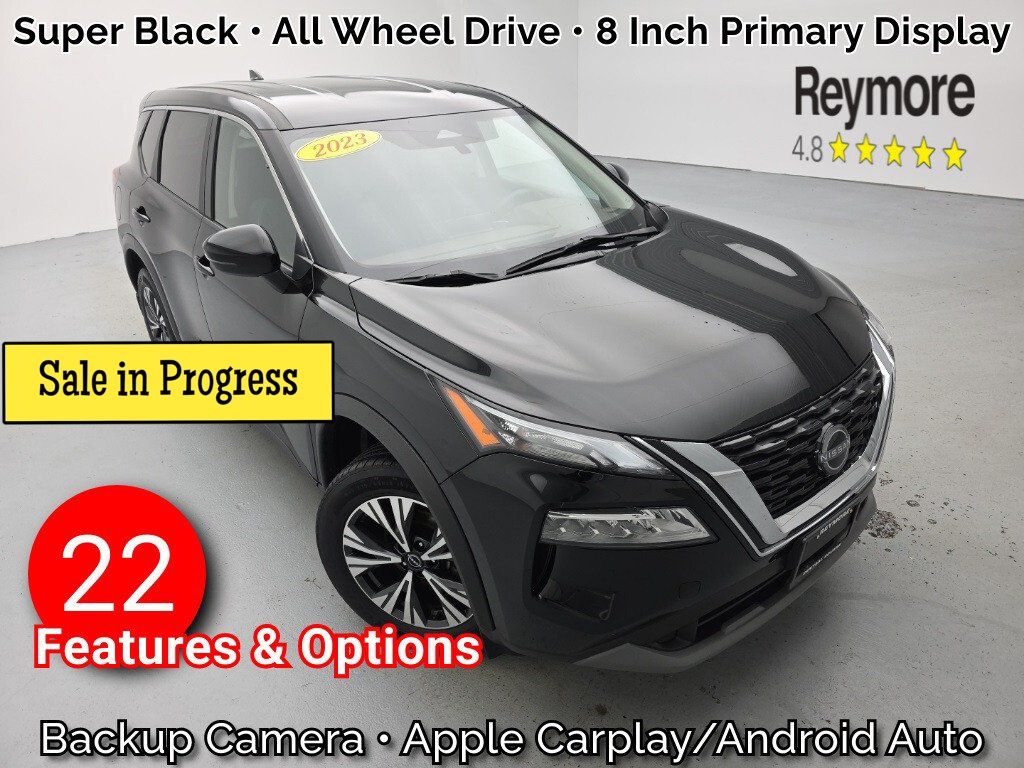 Super Black 2023 Nissan Rogue SV AWD SUV / Crossover All-Wheel Drive Continuously Variable Transmission