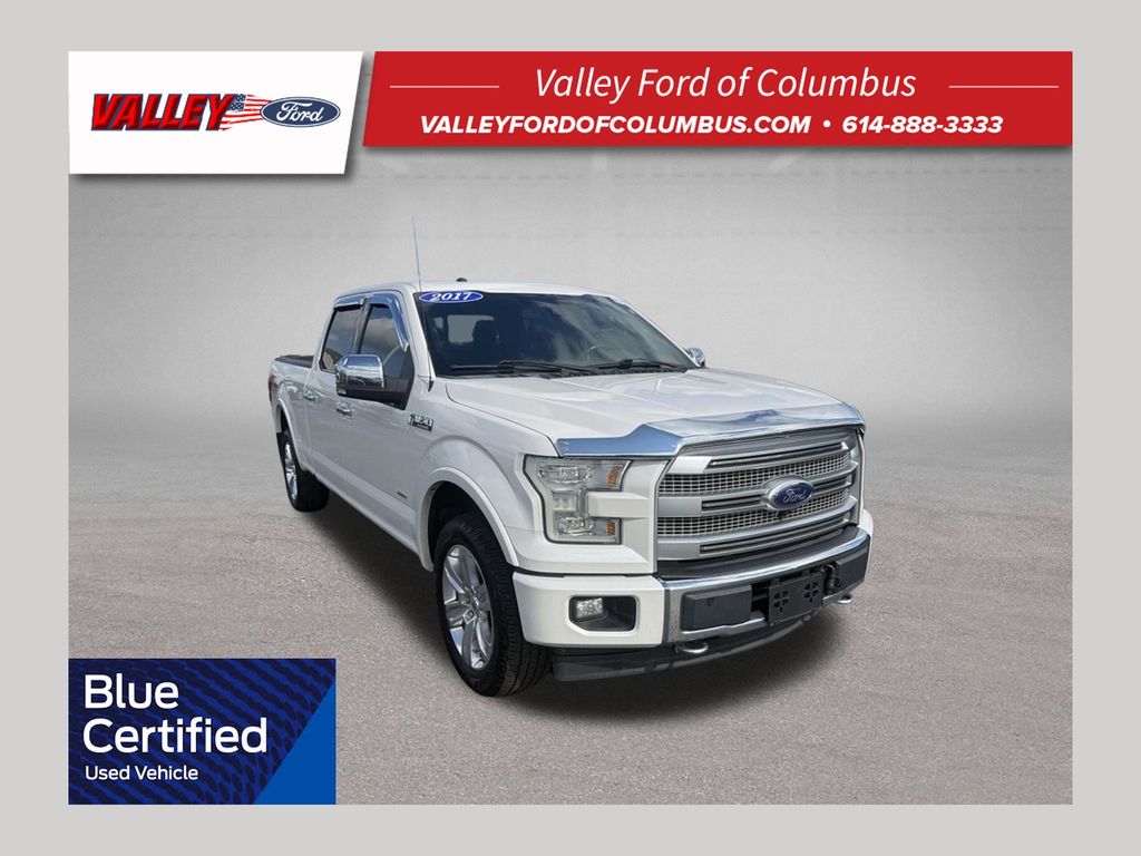 White Platinum Metallic Tri-Coat 2017 Ford F-150 Pickup Truck Four-Wheel Drive Automatic