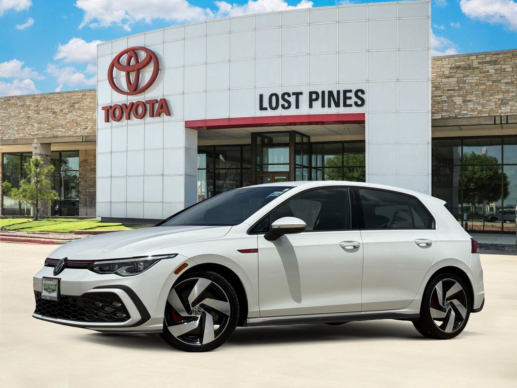 Opal White Pearl 2024 Volkswagen Golf GTI Hatchback Front-Wheel Drive 7-Speed Dual Clutch