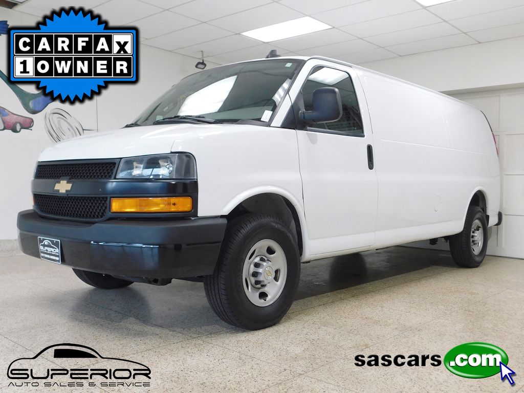 Summit White 2023 Chevrolet Express Cargo 3500 Extended RWD Van Rear-Wheel Drive Automatic