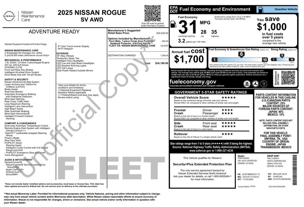 2025 Nissan Rogue SV Silver at Bravo Nissan