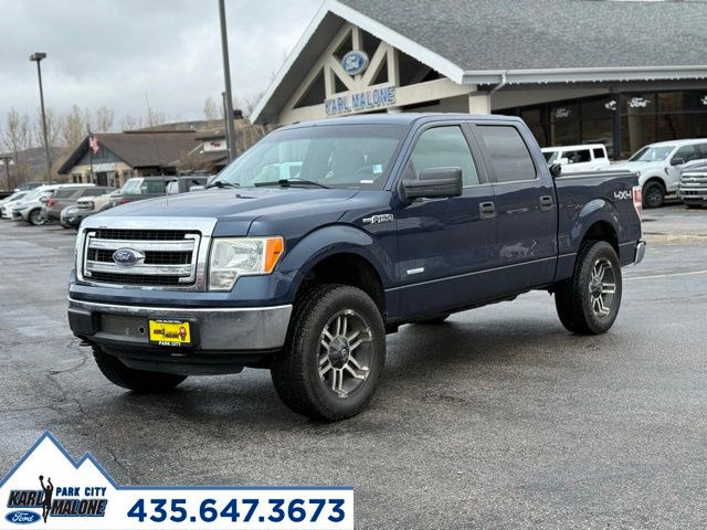 Blue 2013 Ford F-150 XLT SuperCrew 4WD Pickup Truck Four-Wheel Drive 6-Speed Automatic
