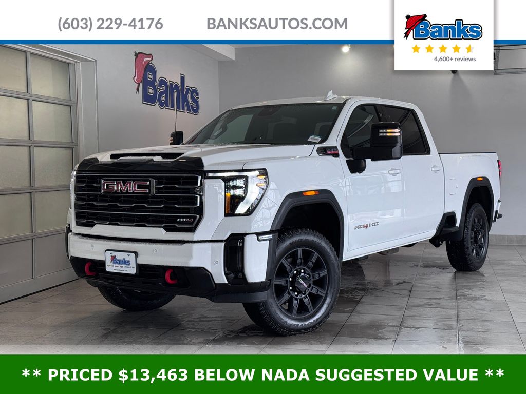 Summit White 2025 GMC Sierra 2500HD AT4 Crew Cab 4WD Pickup Truck Four-Wheel Drive Automatic