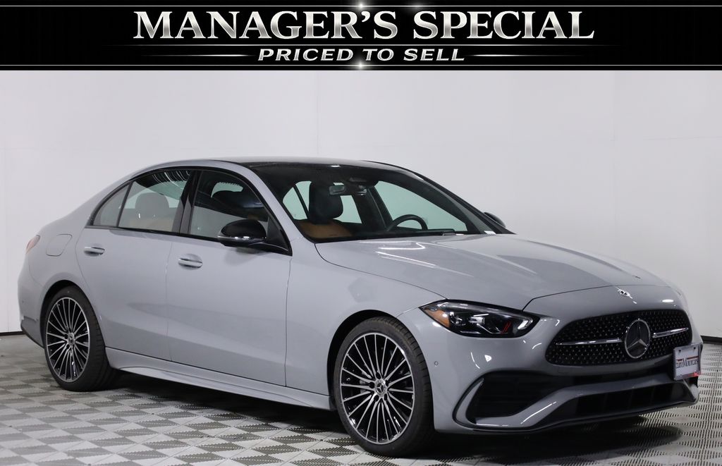 Gray (MANUFAKTUR Alpine Grey) 2026 Mercedes-Benz C-Class Sedan All-Wheel Drive 9-Speed Automatic
