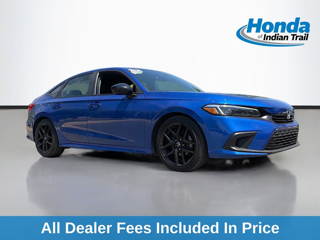 Aegean Blue Metallic 2024 Honda Civic Sedan Front-Wheel Drive Continuously Variable Transmission