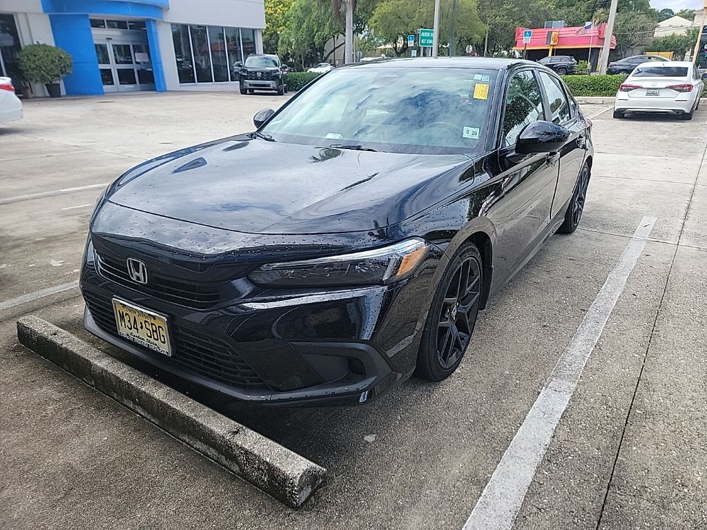 Crystal Black Pearl 2023 Honda Civic Sport FWD Sedan Front-Wheel Drive Continuously Variable Transmission