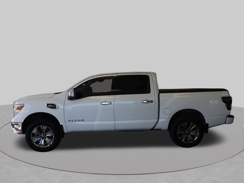 Pearl White 2017 Nissan Titan Pickup Truck Four-Wheel Drive 7-Speed Automatic